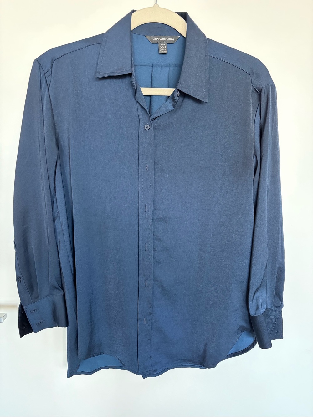 Banana Republic Silky Navy Blouse